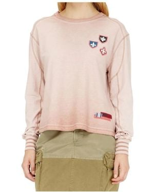 DIESEL T-Shirt With Patches And Microwaffle Inserts - Natural
