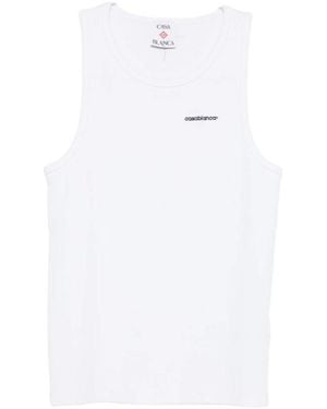 CASABLANCA Logo-Print Tank Top - White