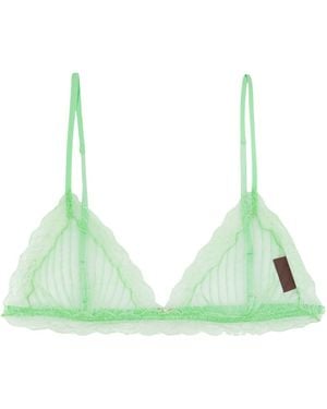 Gucci Lace Detailed Triangle Bralette - Green