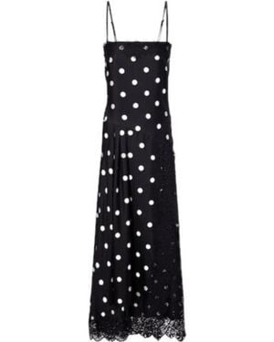 Sportmax Capo Polka-Dot Silk Slip Dress - Black