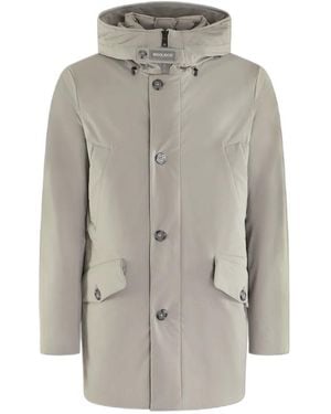 Woolrich Buttoned Hooded Coat - Gray