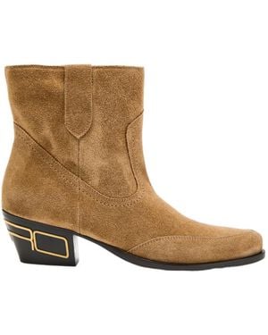 Etro Texan Suede Ankle Boots - Brown