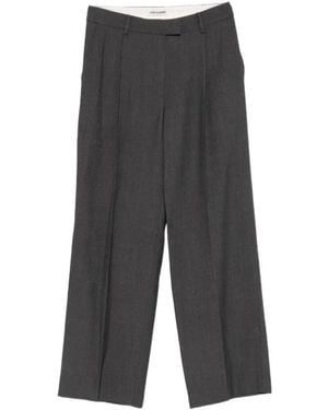 Low Classic Pleated Tailored Pants - Gray