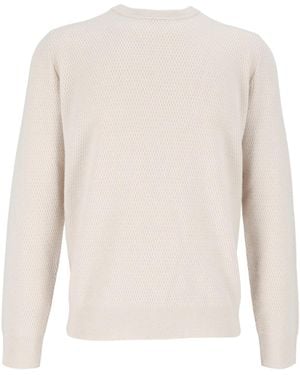 Peserico Crew-Neck Long-Sleeve Knit Top - White