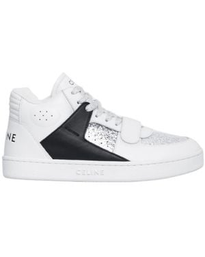 Celine Ct-02 Mid Trainer With Scratch - White