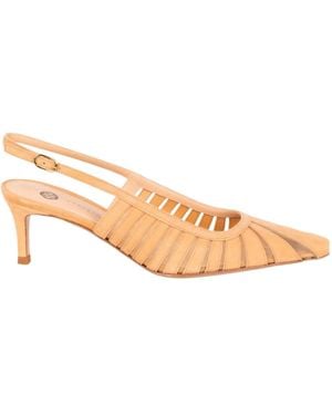 Roberto Festa Slingback Laser-Cut Detailed Court Shoes - Natural