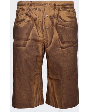 Acne Studios Tan Printed Shorts - Brown
