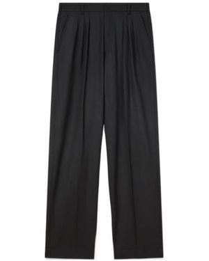 KENZO Weave Jacquard Pleated Tailored Trousers - Black
