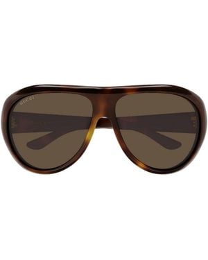 Gucci Tortoiseshell Aviator-Style Sunglasses - Brown