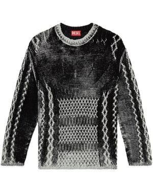 DIESEL Oval D Cable-Knit Sweater - Black