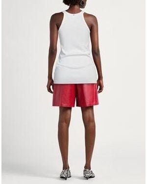 Sportmax Fashion Solid Sleeveless Crew Neck Knit Vest - Red