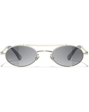 CHANEL Full Frame Sunglasses - White