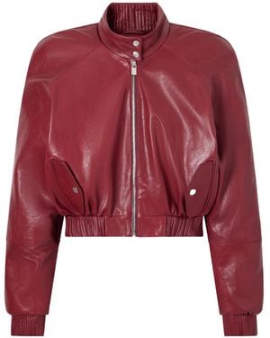 Magda Butrym Long-Sleeved Leather Jacket - Red