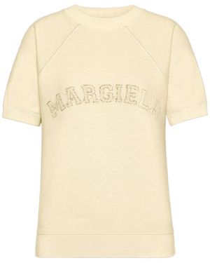 Maison Margiela Short Sleeve Sweatshirt - Natural