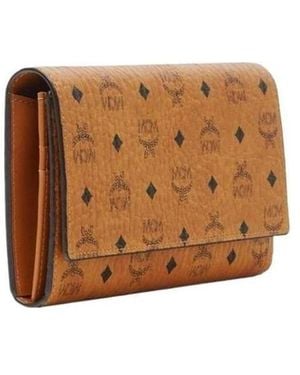MCM Snap Three-Fold Wallet - Brown