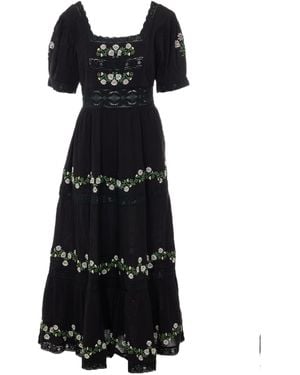 RIXO London Philippa Short-Sleeved Midi Dress - Black