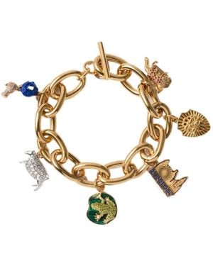 Burberry Bracelet Charm Detailed Embellished Chained Bracelet - Metallic