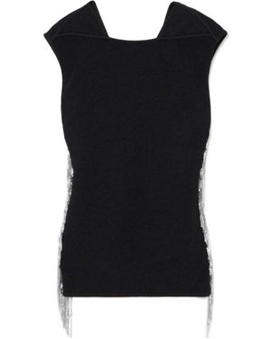 Jil Sander Fringed Backless Blouse - Black