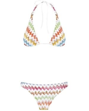 Missoni Chevron Tie Bikini - White