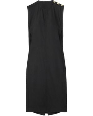 Bottega Veneta Cape-Effect Ribbed Dress - Black