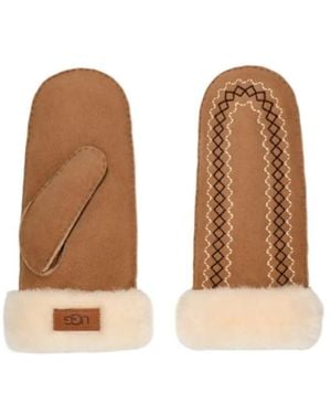 UGG Atherson Embroidered Gloves - Natural