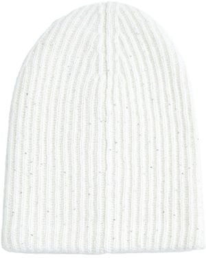 Fabiana Filippi Sequin Embellished Ribbed-Knit Beanie - White