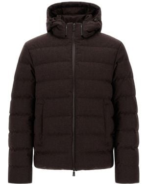 Herno Flannel Jacket With Water-Repellent Coating - Black
