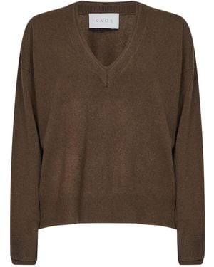 Kaos V-Neck Sweater - Brown