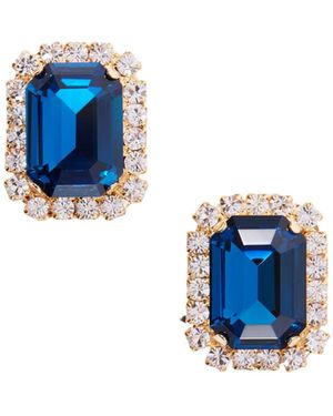 Jennifer Behr Plated Crystal Earrings - Blue