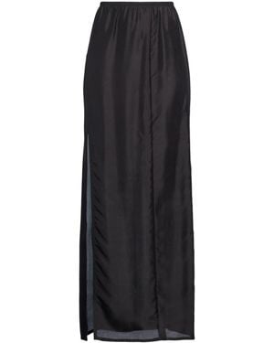 MM6 by Maison Margiela Solid Satin Midi Skirt - Black