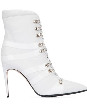Manolo Blahnik Roblax Lace-Up Boots - White