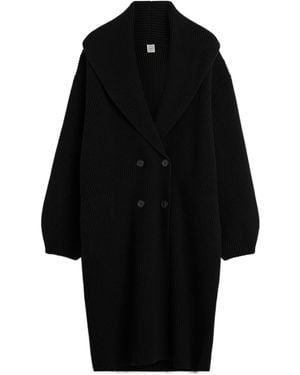 TOTEME Long Shawl Collar Cardigan - Black