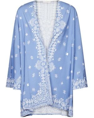 MC2 Saint Barth Milos Printed Open-Front Jacket - Blue