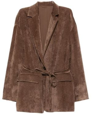 Brunello Cucinelli Belted Corduroy Blazer - Brown