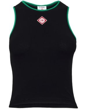 CASABLANCA Logo Patch Vest - Black