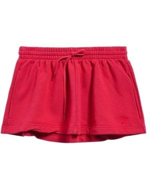 Balenciaga Football Shorts Drawstring Mini Skirt - Red