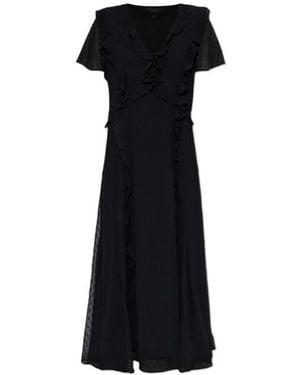 AllSaints Mari Ruffled Midi Dress - Black