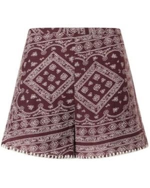 Veronica Beard Printed Cotton-Blend Voile Shorts - Red