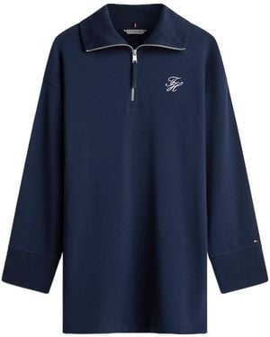 Tommy Hilfiger Zip-Up Logo-Detail Mini Dress - Blue