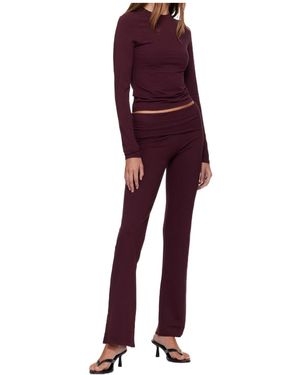 Skims Cuffed Casual Trousers - Red