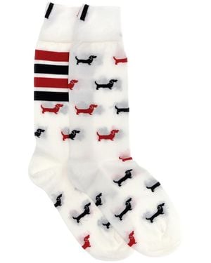 Thom Browne 4-Bar Hector Socks - White