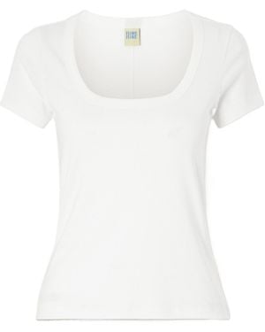 Flore Flore Lulu Baby Tee Organic Cotton-Jersey T-Shirt - White