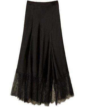 Twinset Lace-Trimmed Maxi Skirt - Black