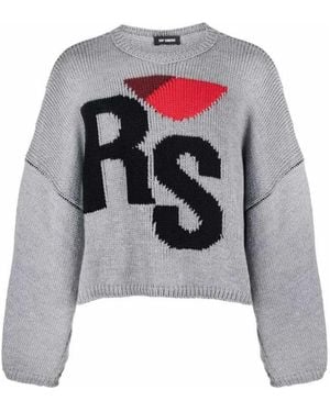 Raf Simons Logo Round-Neck Pullover - Gray