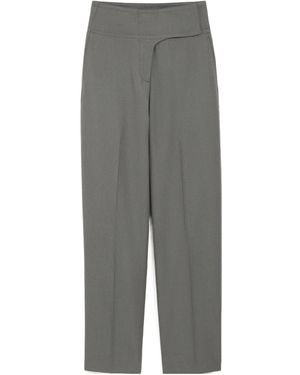 Ami Paris High-Waisted Lantern Trousers - Grey