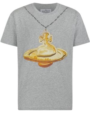 Vivienne Westwood Orb Pendant Print T-Shirt - Gray
