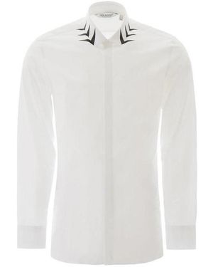 Neil Barrett Printed Collar Shirt - White
