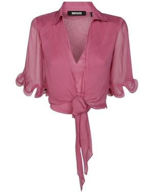 ROTATE BIRGER CHRISTENSEN Chiffon Tied Top - Pink