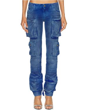 The Attico The Low-Rise Pockets Jeans - Blue