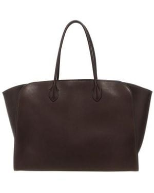 The Row Marlo Leather Tote Bag in Black for Men | Lyst